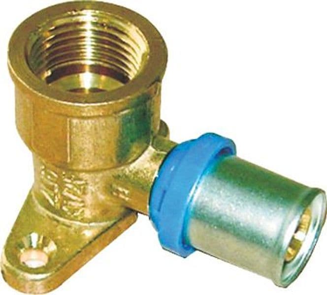 Gomito Multistrato Pressare Fil Femm con Staffa Bampi 16 mm x 1/2 F 5 Pezzi - 2