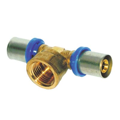 Tee Multistrato Pressare Filetto Femmina Bampi Ottone 20 mm x ½ F 5 Pezzi - 2