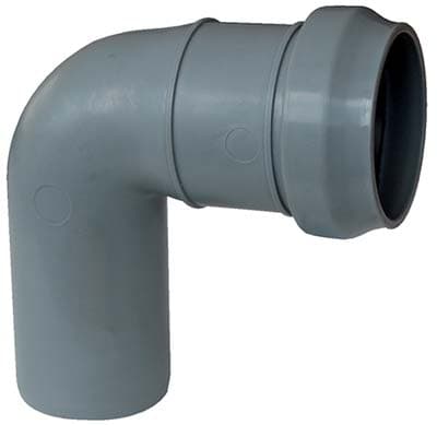 Curva Scarico Idrico ad Innesto Pp Grigio 45 ° 90 mm 5 Pezzi - 2