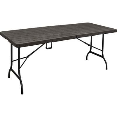 Tavolo Wood Domus Hdpe Marrone Acciaio Cm 180X75 H.cm 74 - 2