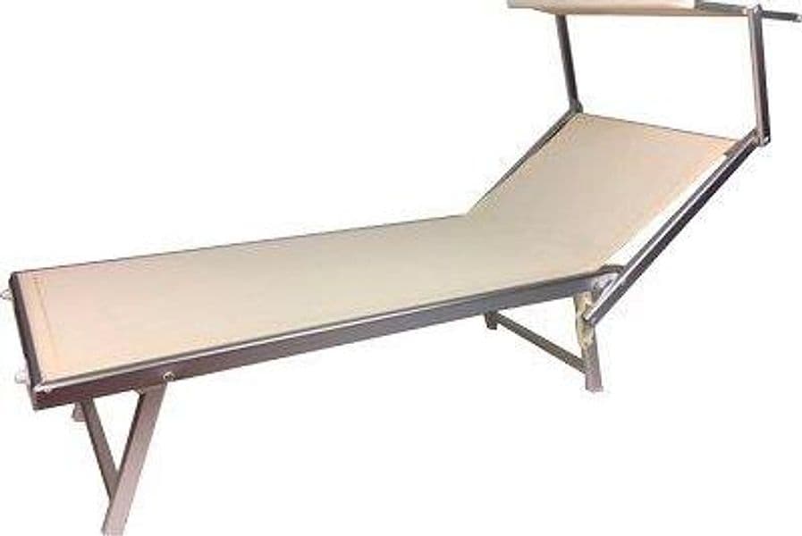 Lettino Malibu Pool Domus Alluminio Text Bianco H 71 x 188 cm 41 cm 2 Pezzi - 2