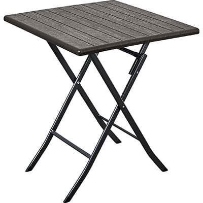 Tavolo Wood Domus Hdpe Marrone Acciaio Cm 62X62 H.cm 74 - 2