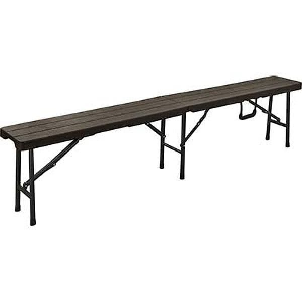 Panca Wood Domus Hdpe Marrone Acciaio Cm 180X25 H.cm 43 - 2