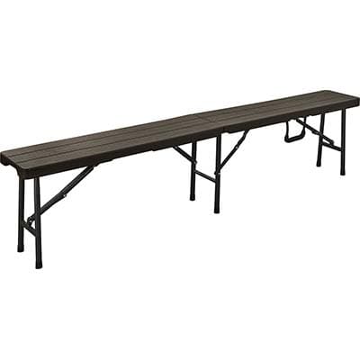 Panca Wood Domus Hdpe Marrone Acciaio Cm 180X25 H.cm 43 - 2