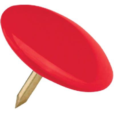 Puntina Disegno Ottonata Testa Plastica Rosso 70 Pezzi - 2