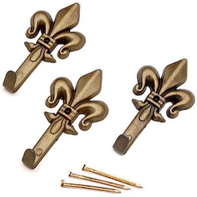 Gancio Quadro Giglio Pronty Ferro Bronzo 47 mm 3 Pezzi - 2