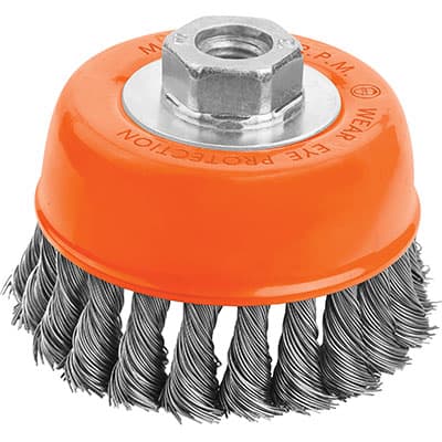 Spazzola Acciaio Ritorto a Tazza con Fil 7701 Wokin 100 mm 3 Pezzi - 2