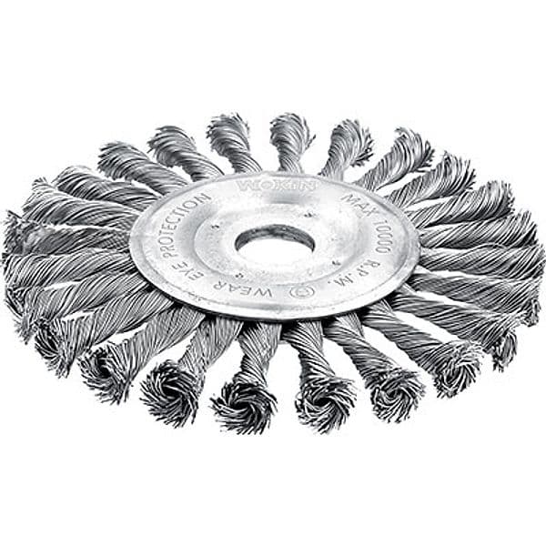 Spazzola Acciaio Ritorto con Foro 7706 Wokin 175 mm 22,2 mm 2 Pezzi