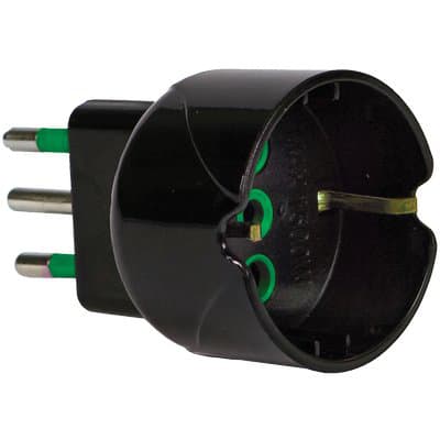 Adattatore Schuko Garanti Nero 2P con T 10A 10 Pezzi - 2