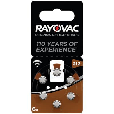 Pila Apparecchio Acustico Rayovac 312 Varta Marrone 6 Pezzi - 2