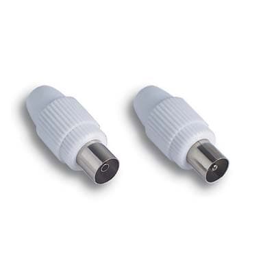 Spina con Presa Coassiale Tv Self Fme Ohm 75 9,5 mm 2 Pezzi - 2