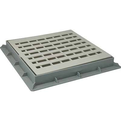 Chiusino Grigliato per Pozzetto Derivazione Plastica Cm 40X40 con Telaio - 2
