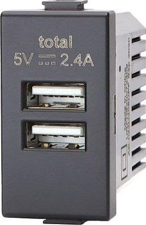 Presa Usb Abm Nero 2 Prese Usb a 2.4 5 V 8 Pezzi - 2