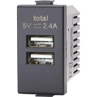 Presa Usb Abm Nero 2 Prese Usb a 2.4 5 V 8 Pezzi - 2