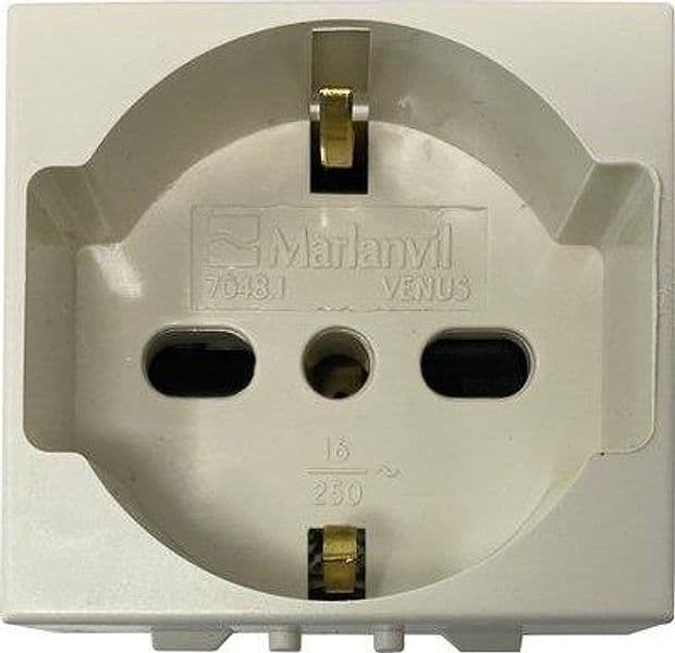 Presa Schuko con Sicurezza Venus Marlanvil a 10 a 16 2P con T 250 V 3 Pezzi - 2