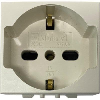 Presa Schuko con Sicurezza Venus Marlanvil a 10 a 16 2P con T 250 V 3 Pezzi - 2