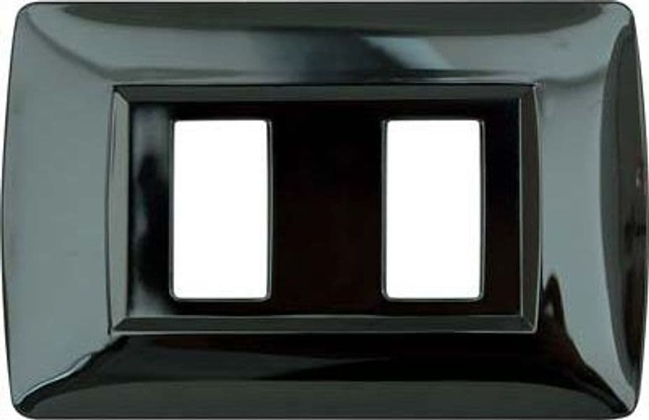 Placca Coprifrutti Magic Line Nylon Nero Posti 2 120 x 80 mm 2 7407420 - 2