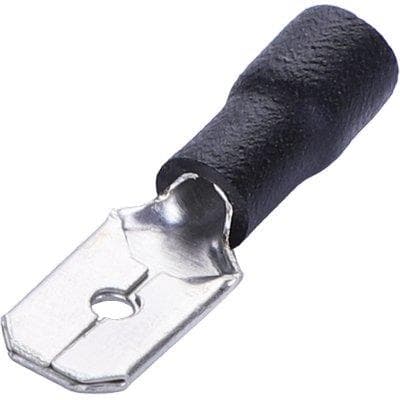 Terminale Piatto Maschio a Stringere Nero 8,1 mm 15 Pezzi - 2