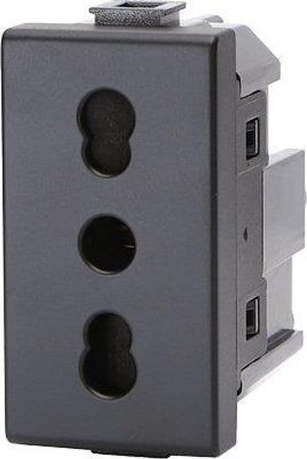 Presa Abm Nero a 10 a 16 2P con T 250 V 8 Pezzi - 2