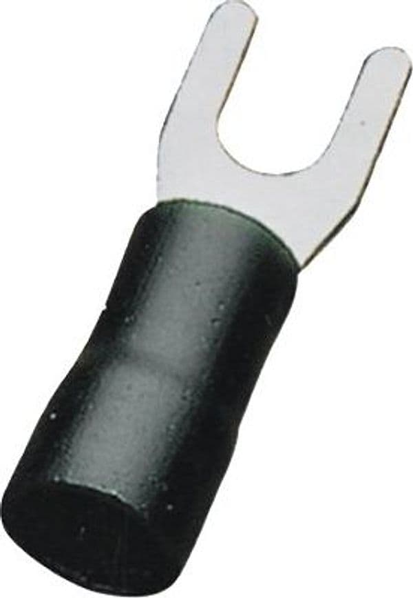 Terminale a Forcella a Stringere Nero 6 mm 15 Pezzi - 2