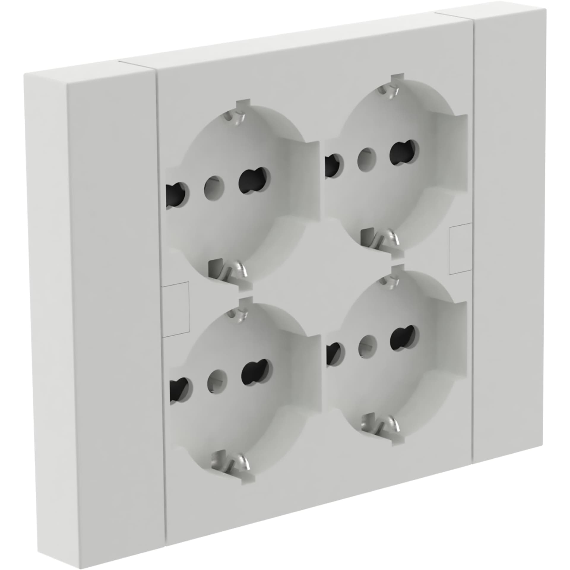 Multipresa Bipasso con Schuko Incasso Electraline Bianco Posti 4 2P con T - 2