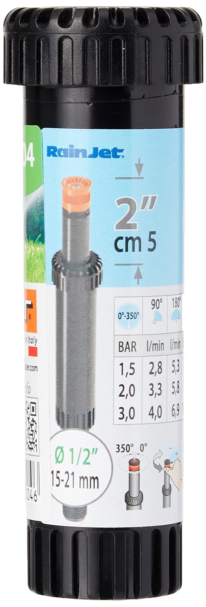 Irrigatore Pop Up Statico 1 2F Escursione dal Terreno 2 (5 Cm) 3 Pezzi - 2