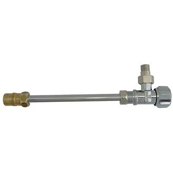 Rubinetto a Squadra per Cassetta WC con Canna Ottone Nichelato 1/2m - 2