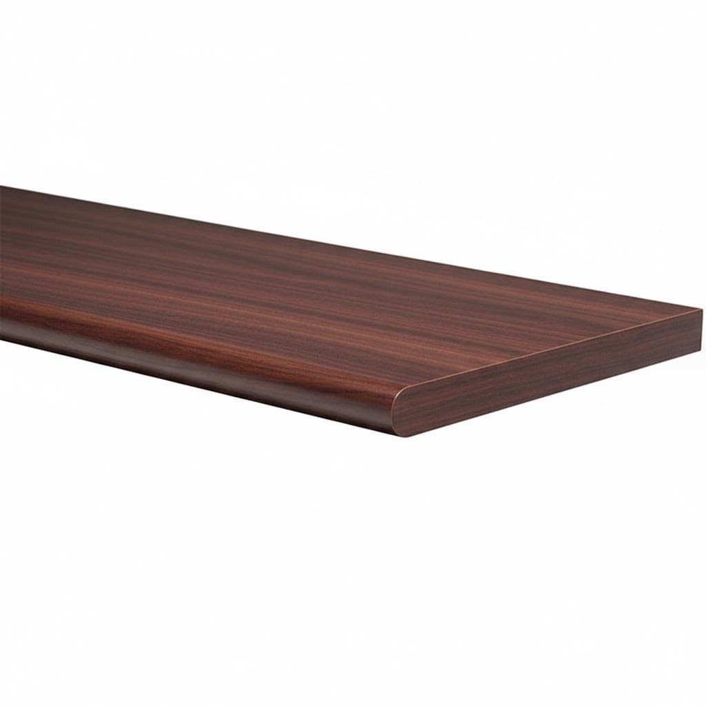 Mensola Rettangolare Stondata Amica 80 x 20 cm Col Noce Scuro Spess. 1,8 cm - 2