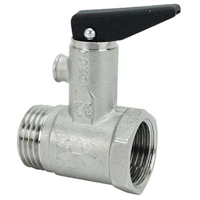Valvola Sicurezza con Leva per Scaldacqua Ottone Nichelato ½mf 2 Pezzi - 2