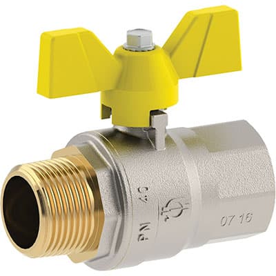Valvola Sfera Gas con Farfalla Mf Futurgas Fiv Ottone Nichelato ¾mf 4 Pezzi - 2