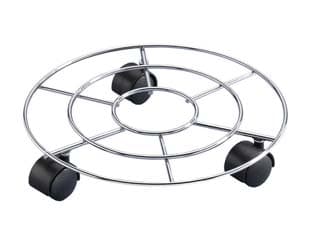 Portavaso con Ruote Tondo in Filo Acciaio 30 cm 30 cm Ø Filo 6 mm 5 Pezzi - 2