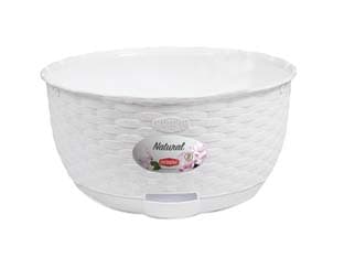 Ciotola Natural Bianca con Riserva D'Acqua Ø 30 mm cm 30 CMX14,5H 4 Pezzi - 2