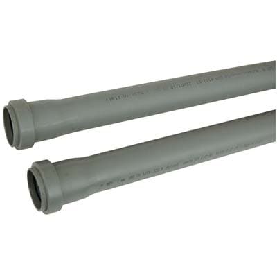 Tubo Scarico Idrico ad Innesto 2 Bicchieri Pp Grigio 40 mm 50 cm 10 Pezzi - 2