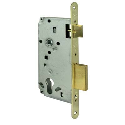 Serratura Legno Infilare 5C631 Logo B.tondo Ottonato F.mm 22 8211113 - 2