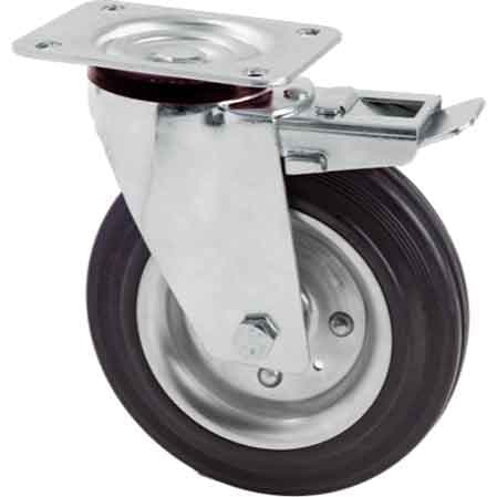 Ruota Industriale Girevole Ideal Star con Freno 100 mm Portata 80 kg - 2
