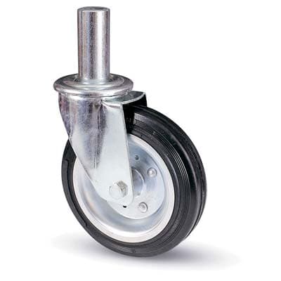 Ruota a Forcella Tubi Innocenti 80BI Avo a Zincr Gomma Nera Mm 200X50 Perno - 2