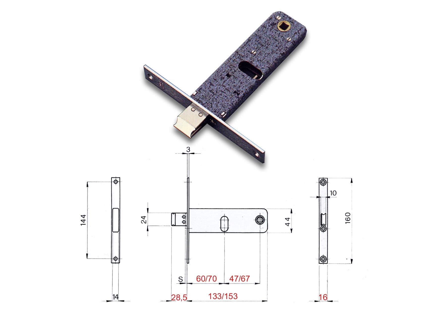 Serratura Metallo Infilare 790 Omec B.q Nich F.mm 16 F.ovale M1 con Scr