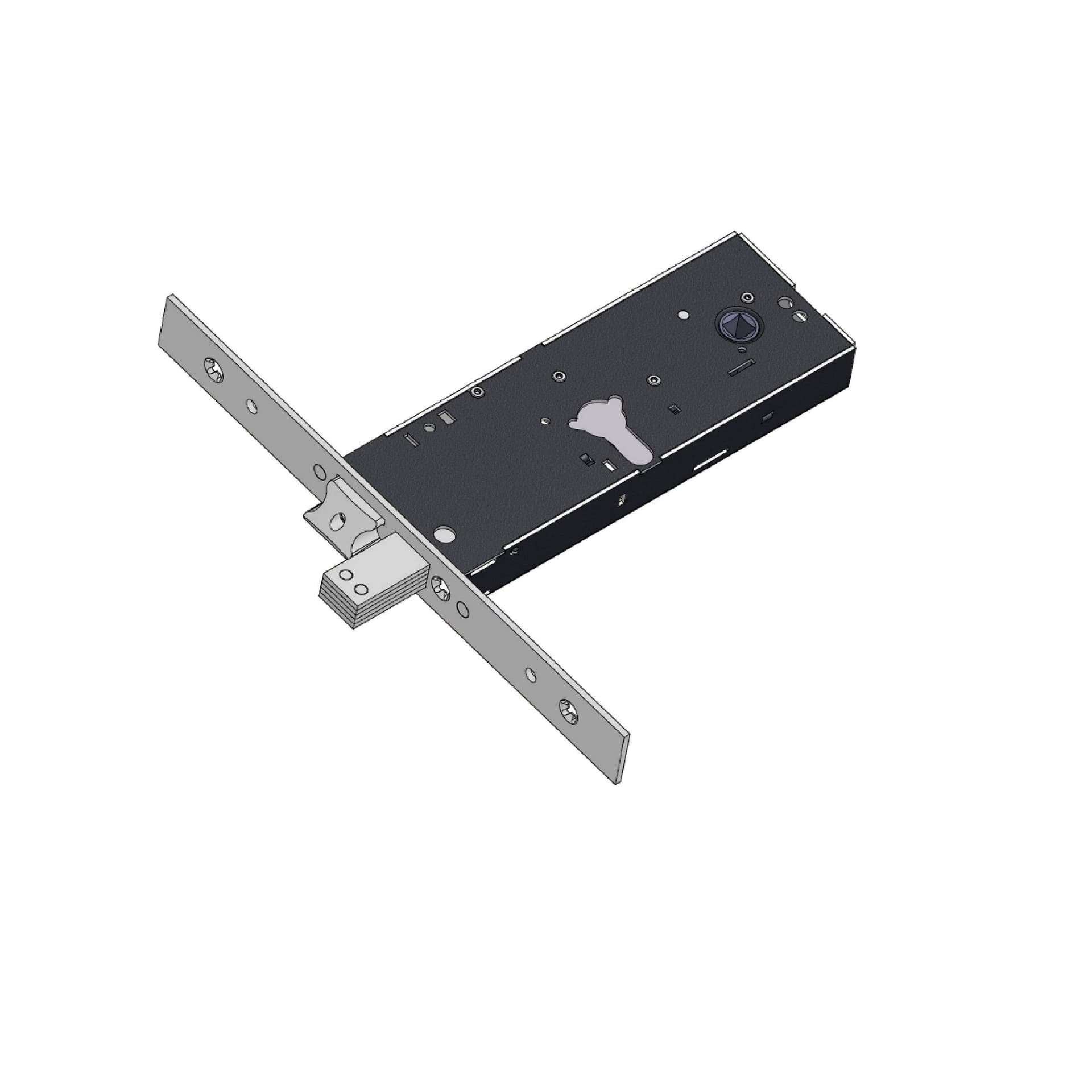 Serratura Metallo Infilare 1940 Omec B.q Inox F.mm 25 F.sag. M3 con Scr