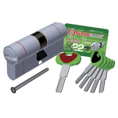 Cilindro Sagomato Evo K22 Top Securemme Ott.nich.satin Chiavi 5 mm 102 31 - 2