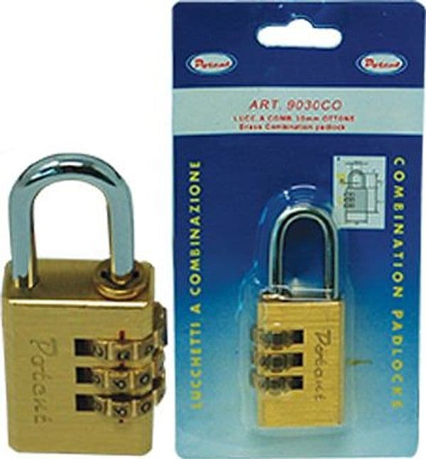 Lucchetto a Combinazione 9000 Potent Ottone Arco Cromato Mm 30 - 2