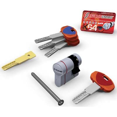 Mezzo Cilindro Sagomato Evo K64 Hand Securemme Cromo Satinato Chiavi 3 mm - 2