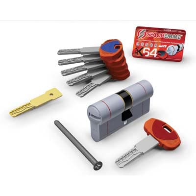 Cilindro Sagomato Evo K64 36C Hand Securemme Ott.nich.satin Chiavi 5 mm 77 - 2
