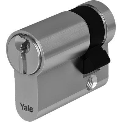 Mezzo Cilindro Sagomato Y500 Yale Ottone Nichelato Chiavi 3 Camma DIN Mm 40 - 2