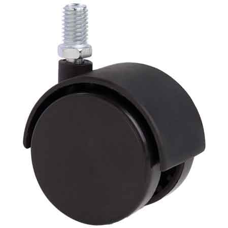 Ruota Arredamento Gemellata con Perno 30 mm Fil. M8 Portata 25 kg 4 Pezzi - 2
