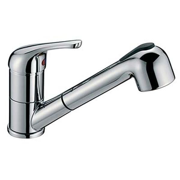 Rubinetto Miscelatore Lavello Doccia Estraibile Crolla Ottone Cromato - 2