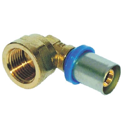 Gomito Multistrato Pressare Fil Femmina Bampi Ottone 20 mm x ½ F 10 Pezzi - 2