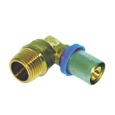 Gomito Multistrato Pressare Fil Maschio Bampi Ottone 20 mm x ½ M 10 Pezzi - 2