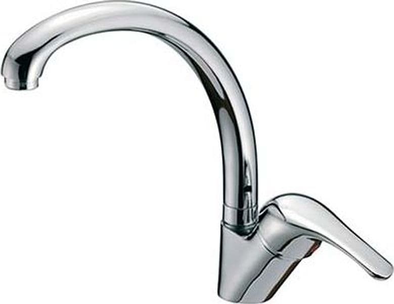 Rubinetto Miscelatore Lavello Canna Alta Crolla Ottone Cromato - 2