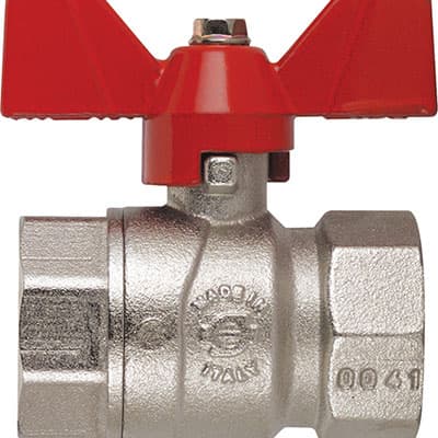 Valvola Sfera Normale Ff Farfalla Perfecta Fiv Ottone Nichelato 1 F 2 Pezzi - 2