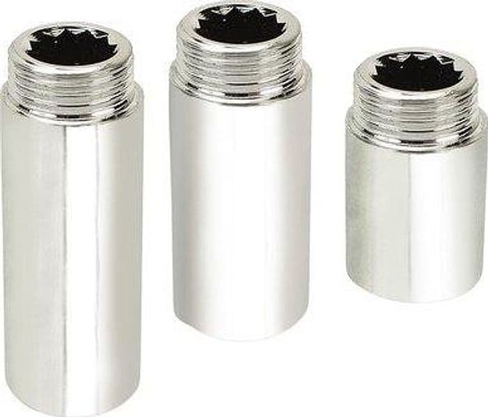 Prolunga Mf Ottone Cromato 1/2mf con 20 mm 10 Pezzi - 2